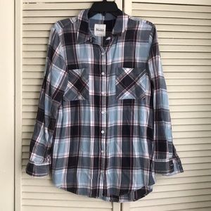 Mudd blue red white flannel shirt
